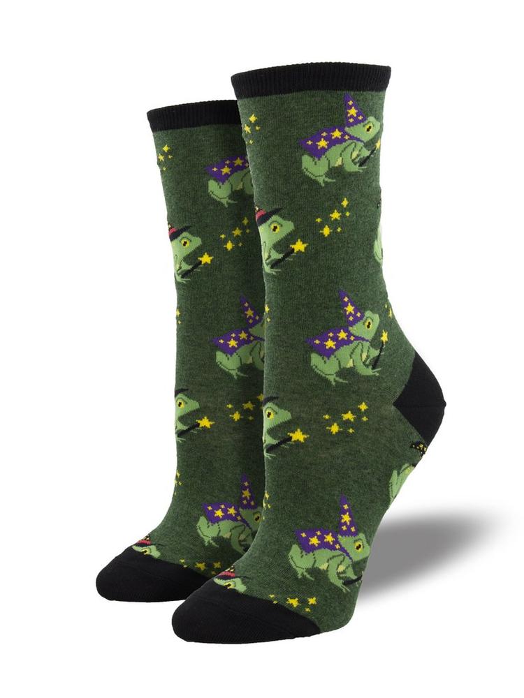 Socksmith Women's Freaky Frogs Cotton Socks GREEN
