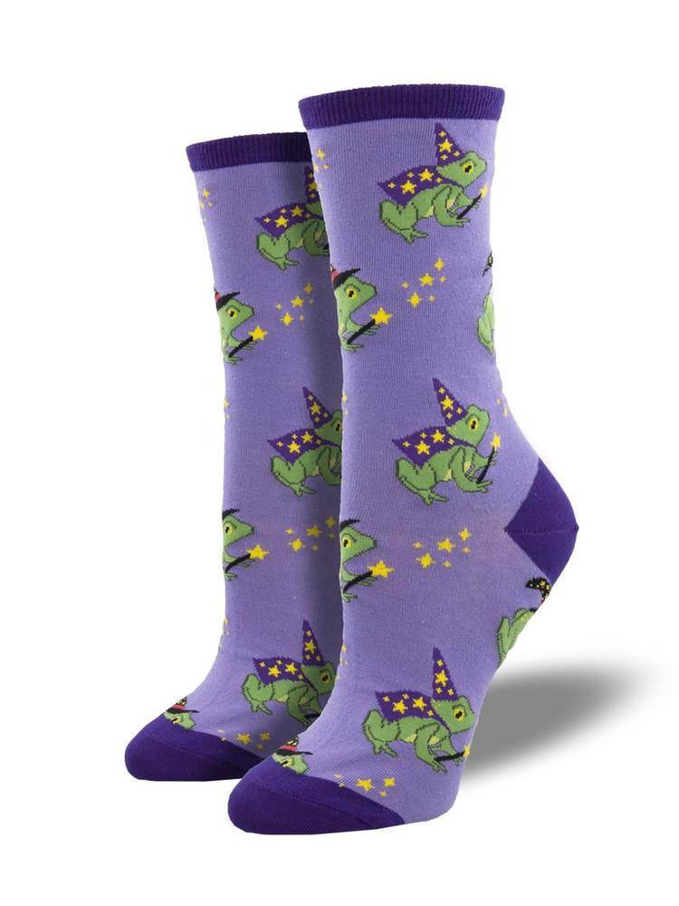 Socksmith Women's Freaky Frogs Cotton Socks PURPLE