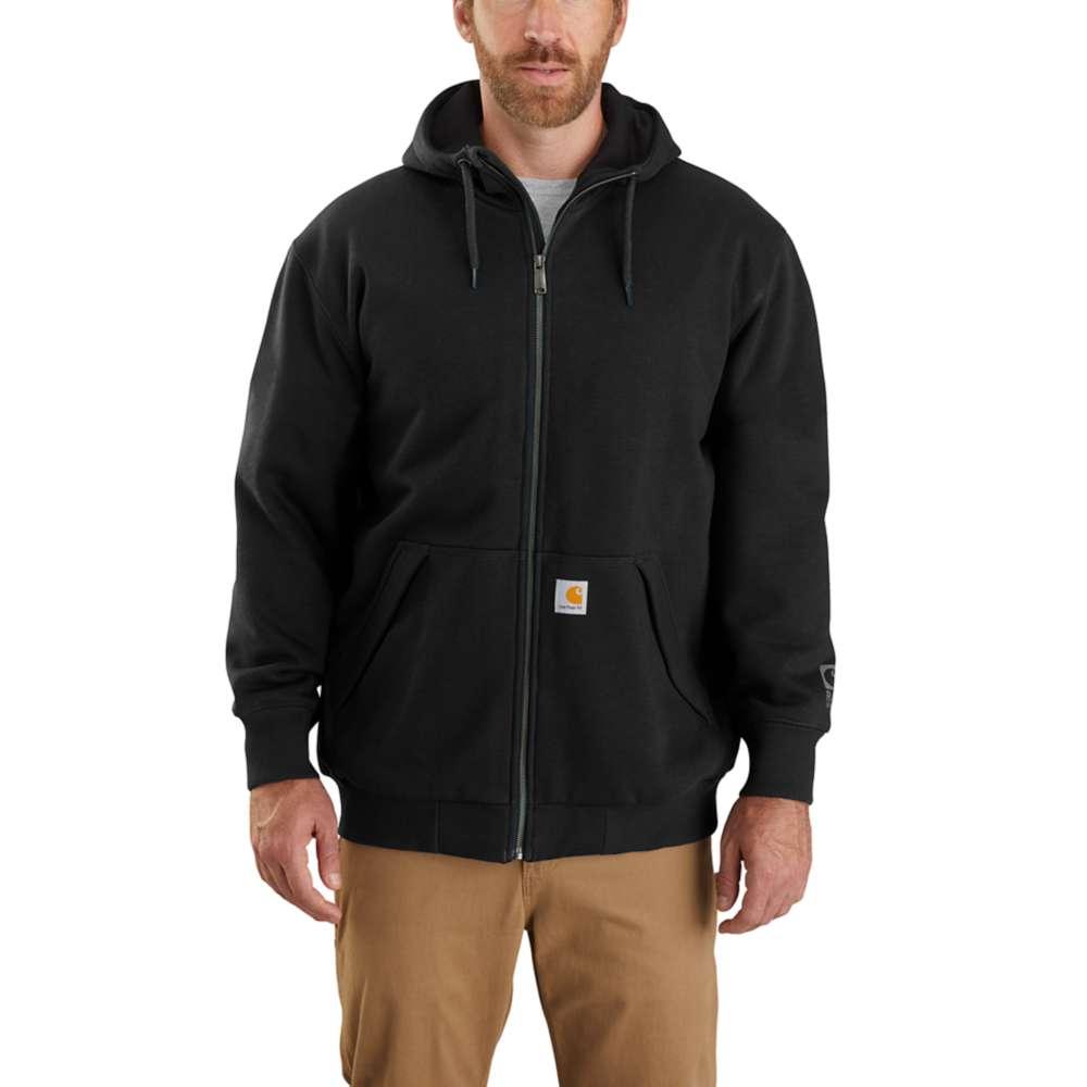 Carhartt Men's Rain Defender Loose Fit Midweight Thermal Lined Full Zip Sweatshirt BLACK