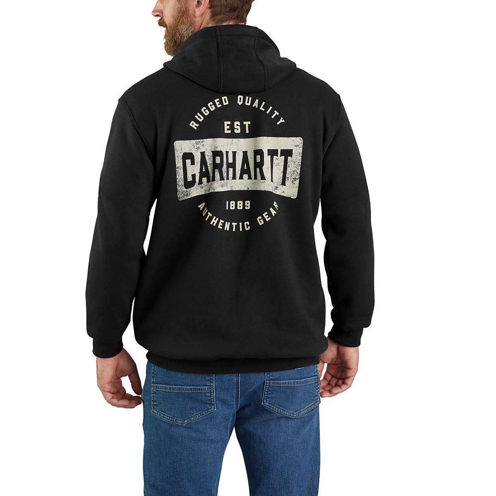 Carhartt Men's Loose Fit Midweight Full Zip Authentic Gear Graphic Sweatshirt BLACK