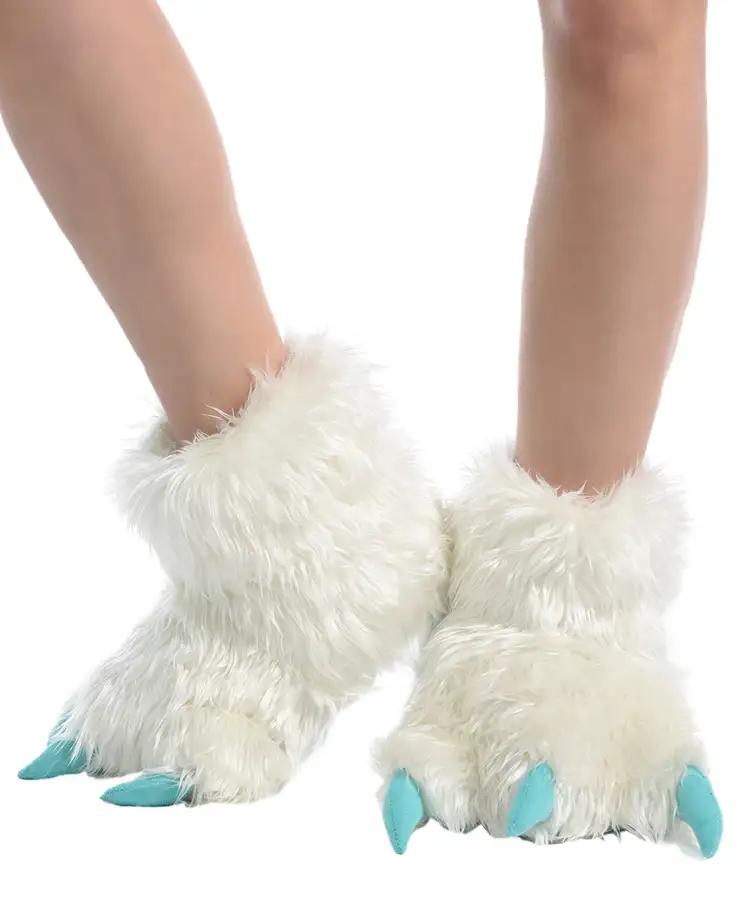 Lazy One Yeti Paw Slippers for the Family WHITE