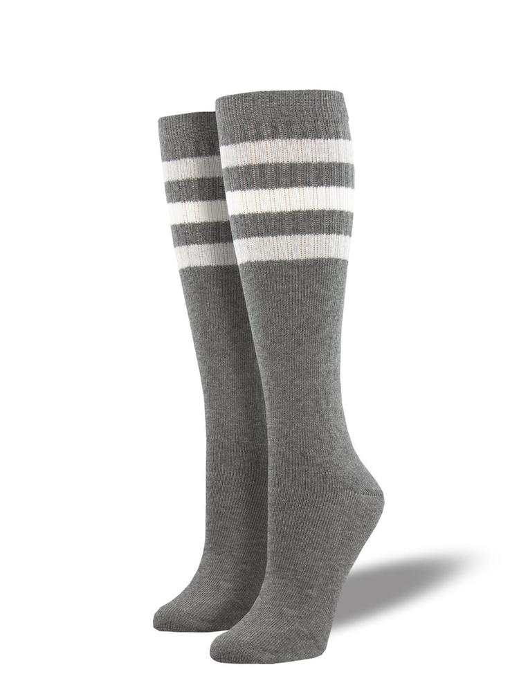 Socksmith High Roller Stripe Knee High Socks Small Medium GRAY