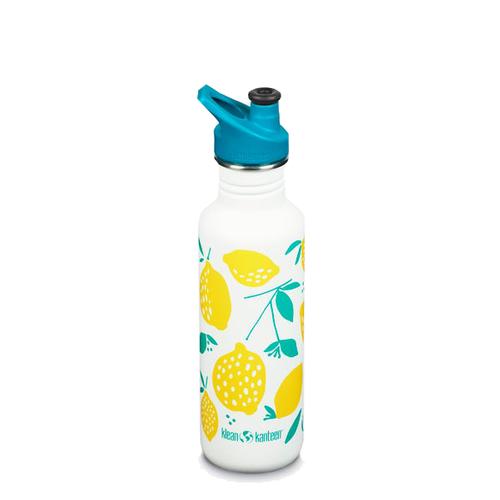 Klean Kanteen Classic 27oz Bottle with Sport Cap Lemon Print