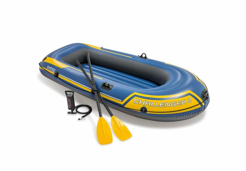 Intex Challenger 2 Inflatable Boat Set with Oars and Pump BLUE/YELLOW