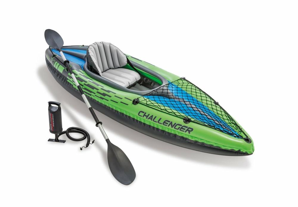 Intex Challenger K1 Inflatable Kayak Set with Paddle and Pump MULTI