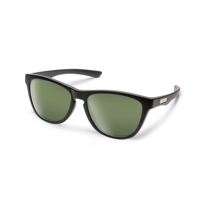 Suncloud Optics Topsail Sunglasses Matte Black with Polarized Green Lenses 20323100355K7