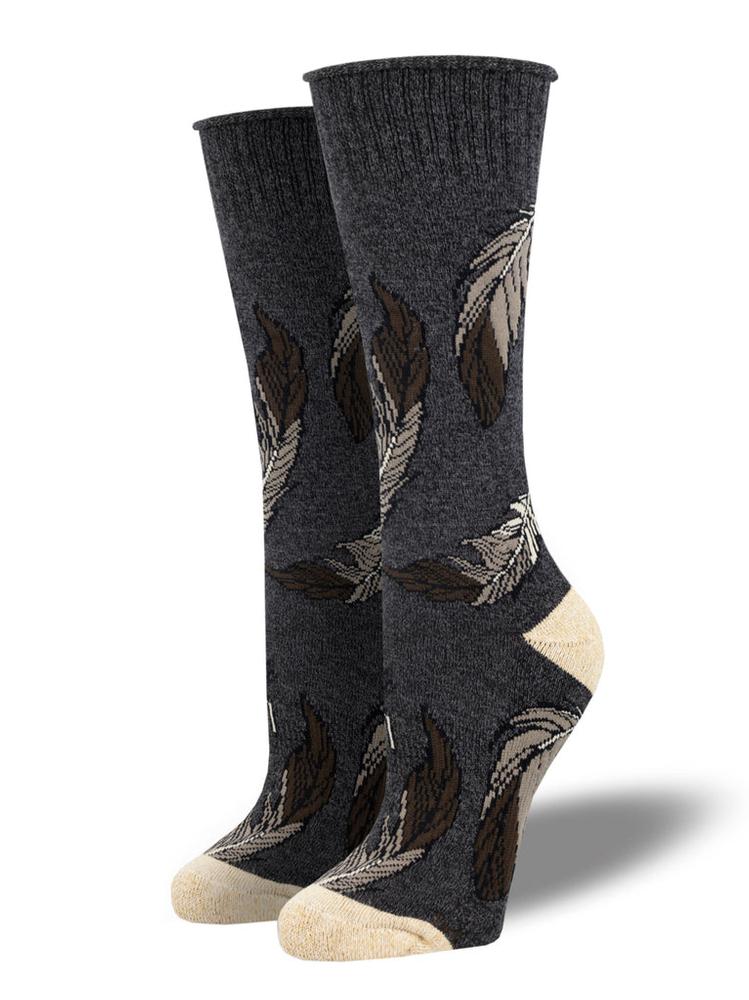 Socksmith Women's Outlands USA Recycled Cotton Light As a Feather Socks CHARCOAL