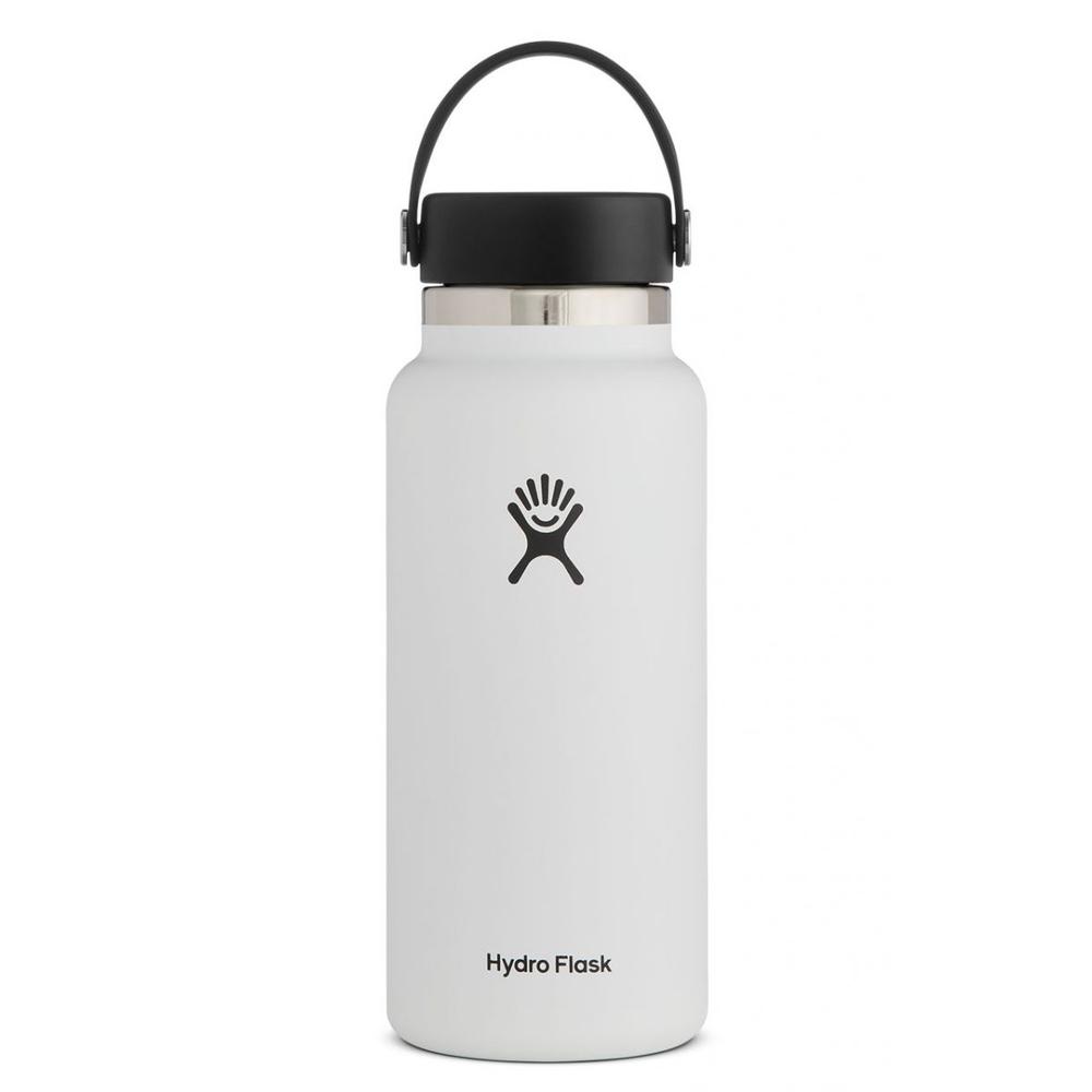 Hydroflask 32oz Wide Mouth Bottle with Flex Cap WHITE