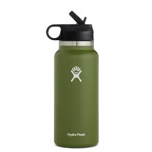 Hydro Flask 32oz Wide Mouth Bottle with Straw Lid OLIVE