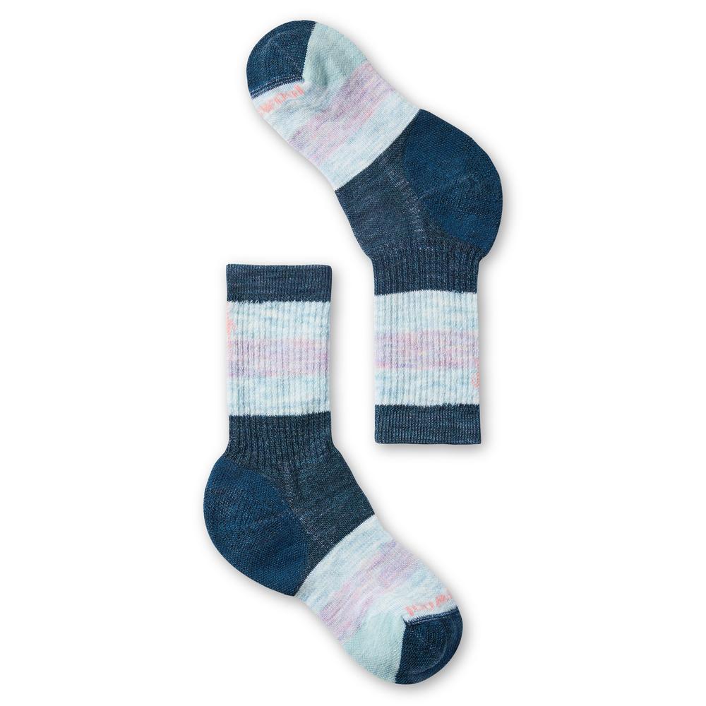 Smartwool Kids' Hike Full Cushion Striped Crew Socks TWILIGHT_BLUE