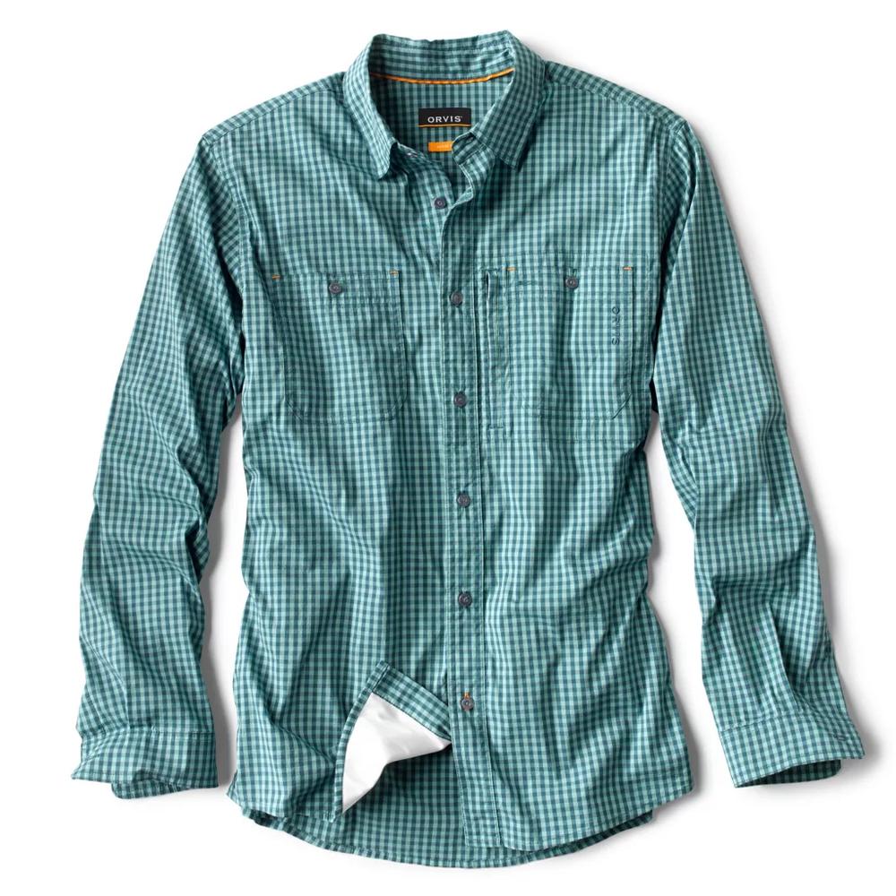 Orvis Men's River Guide Long Sleeve Plaid Shirt TIDAL_BLUE