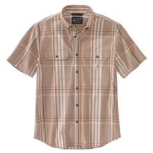 Carhartt Men's Loose Fit Midweight Short Sleeve Plaid Shirt WARM_TAUPE