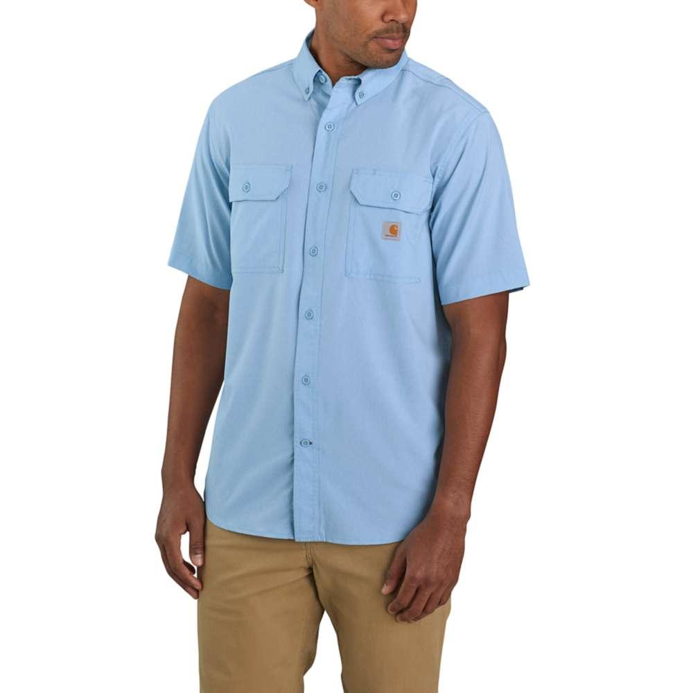 Carhartt Men's Big and Tall Force Relaxed Fit Lightweight Short Sleeve Shirt POWDER_BLUE