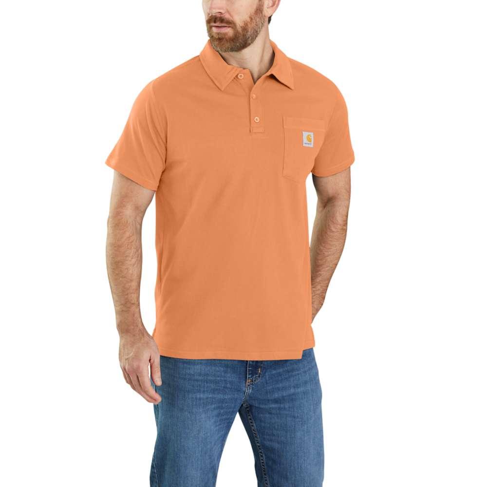 Carhartt Men's Force Relaxed Fit Midweight Short Sleeve Pocket Polo Shirt DUSTY_ORANGE