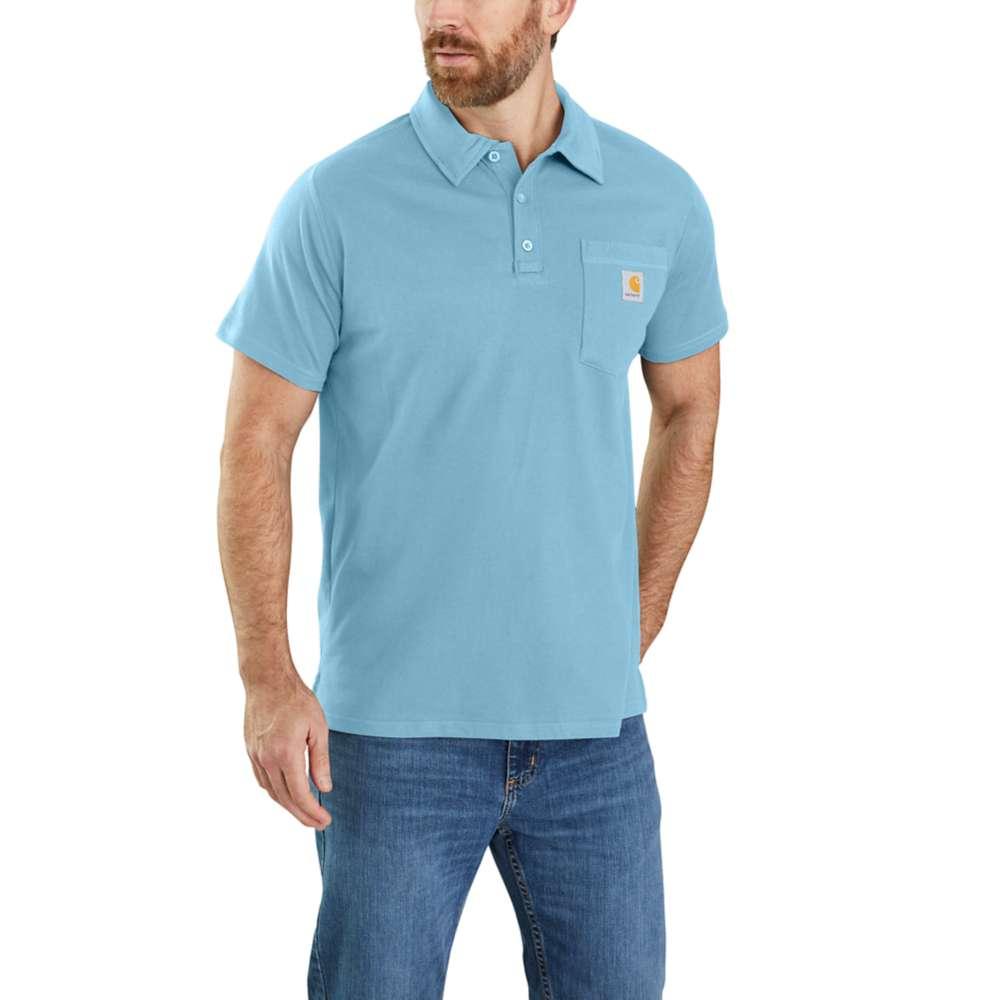 Carhartt Men's Force Relaxed Fit Midweight Short Sleeve Pocket Polo Shirt POWDER_BLE