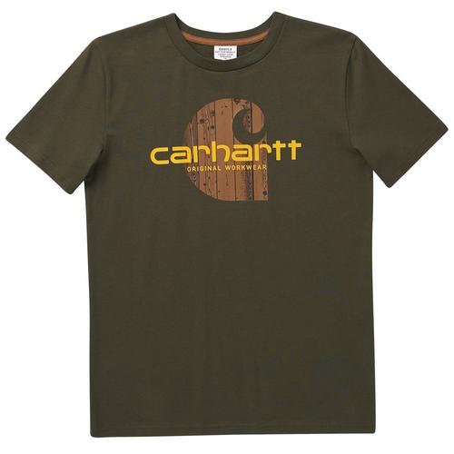 Carhartt Big Kids' Short Sleeve Woodgrain C Logo Tee Shirt
