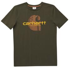 Carhartt Big Kids' Short Sleeve Woodgrain C Logo Tee Shirt OLIVE_CG26