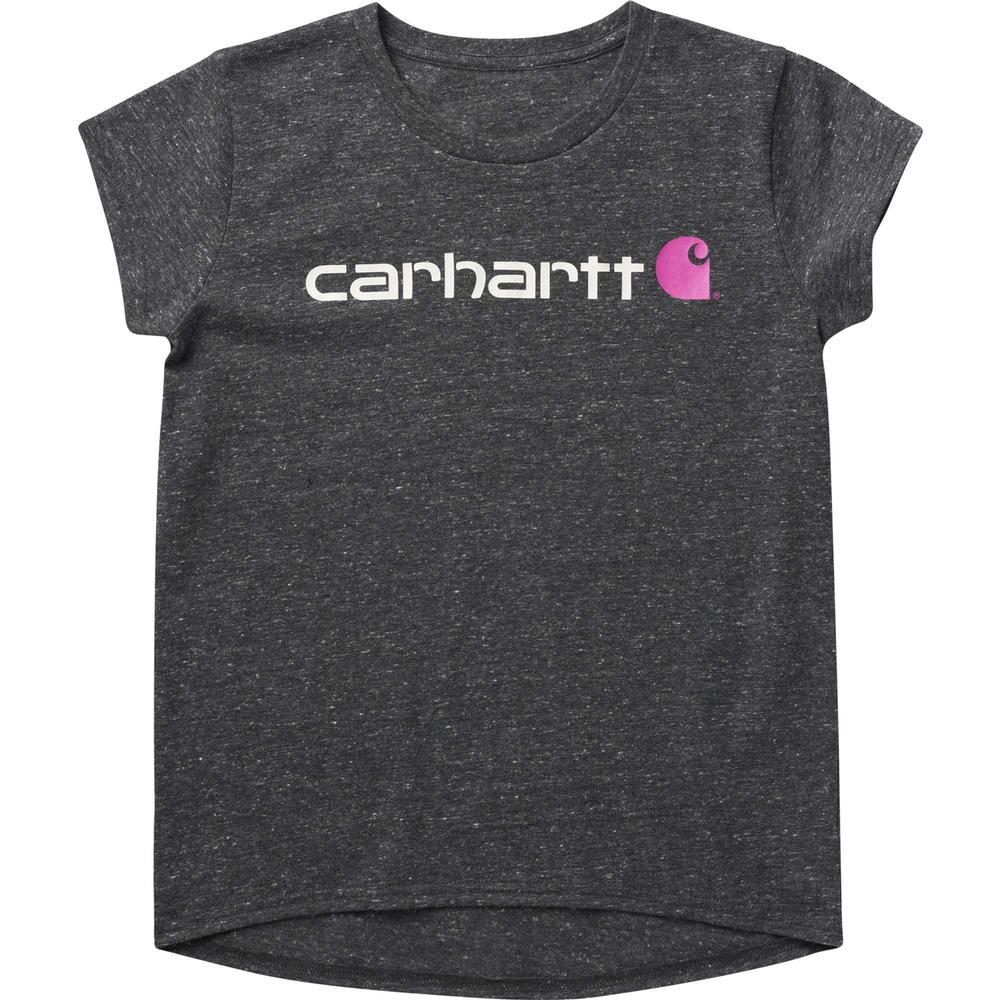 Carhartt Little Girls' Crew Neck Core Logo Tee CAVIARBLACK