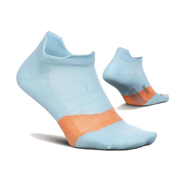  Feetures Merino 10 Cushion No Show Tab Socks Blue Glass