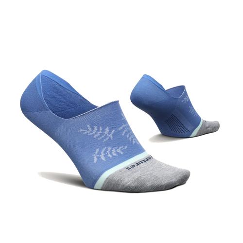 Feetures Women's Everyday No Show Ultra Light Socks Fern Leaf Blue