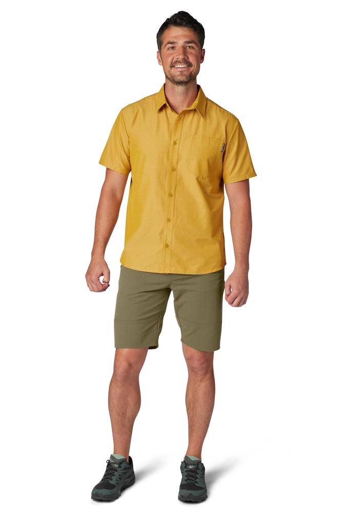 Flylow Gear Men's Phil A Short Sleeve Shirt OLIVE_OIL