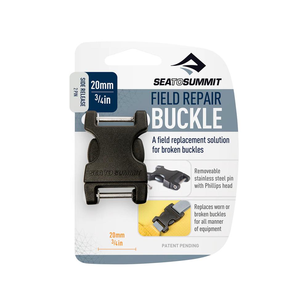 Sea To Summit Side Release Field Repair Buckle with 2 Removable Pins .75in BLACK