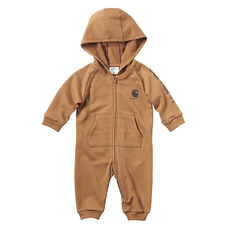 Carhartt Infants ' Long Sleeve Fleece Zip Front Hooded Coverall Carhartt Brown