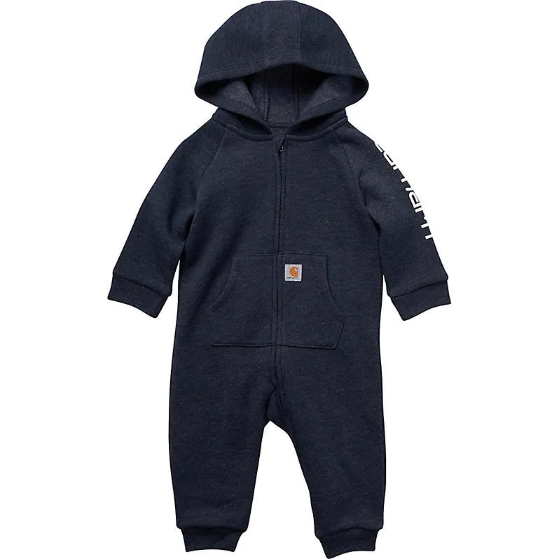  Carhartt Infants ' Long Sleeve Fleece Zip Front Hooded Coverall Navy