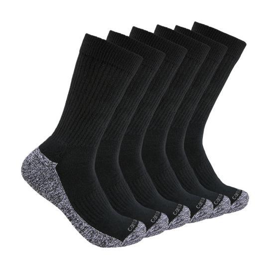 Carhartt Midweight Crew Sock 6-Pair Pack BLACK