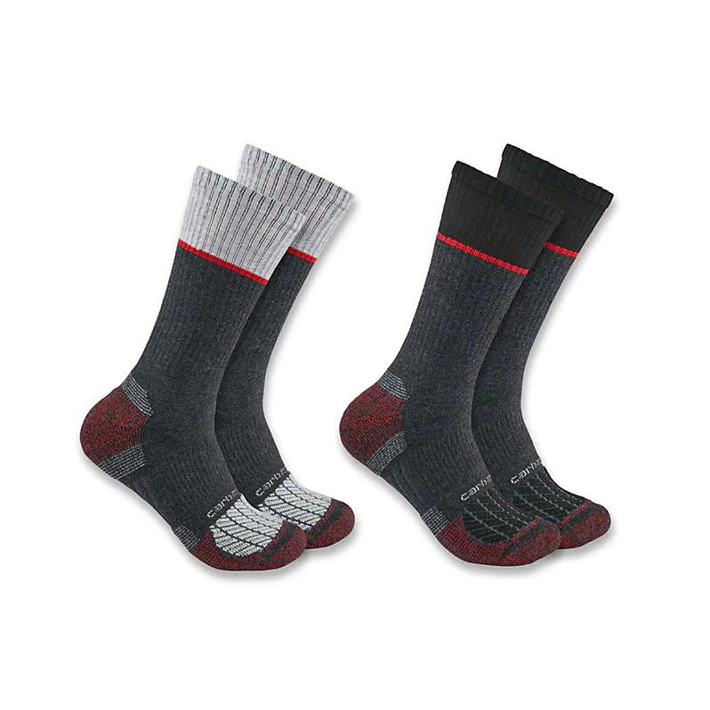  Carhartt Force Midweight Steel Toe Crew Socks 2- Pair Pack