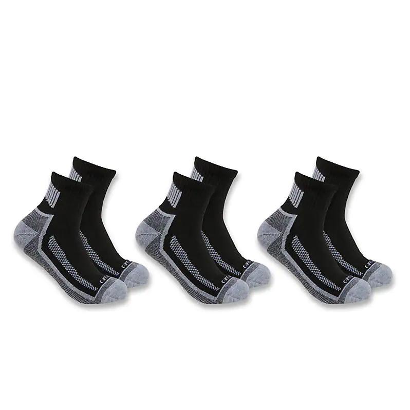 Carhartt Force Midweight Quarter Socks 3-Pair Pack BLACK