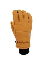 Carhartt Men's Insulated Duck Synthetic Leather Knit Cuff Glove BROWN