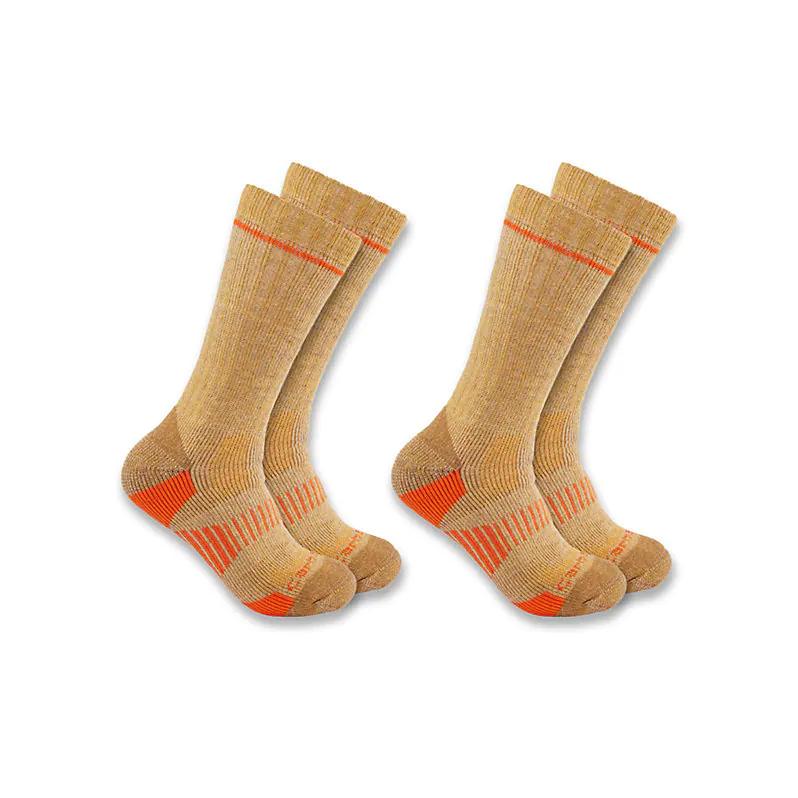  Carhartt Midweight Polyester Wool Blend Boot Socks 2- Pair Pack