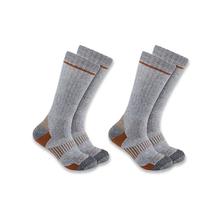 Carhartt Midweight Polyester Wool Blend Boot Socks 2-Pair Pack GREY