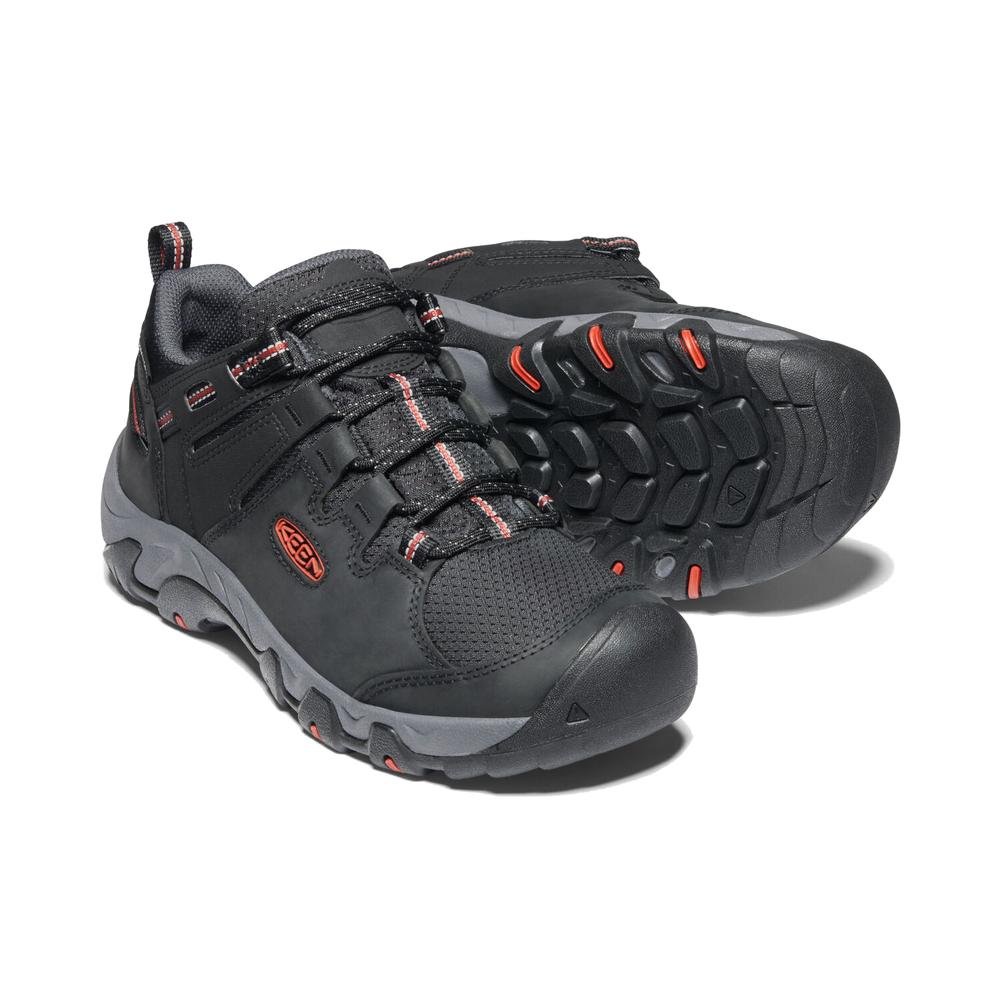Keen Men's Steens Waterproof Hiking Shoes Black and Bossa Nova BLACK/BOSSA_NOVA