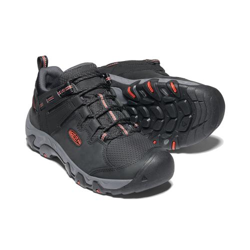 Keen Men's Steens Waterproof Hiking Shoes Black and Bossa Nova
