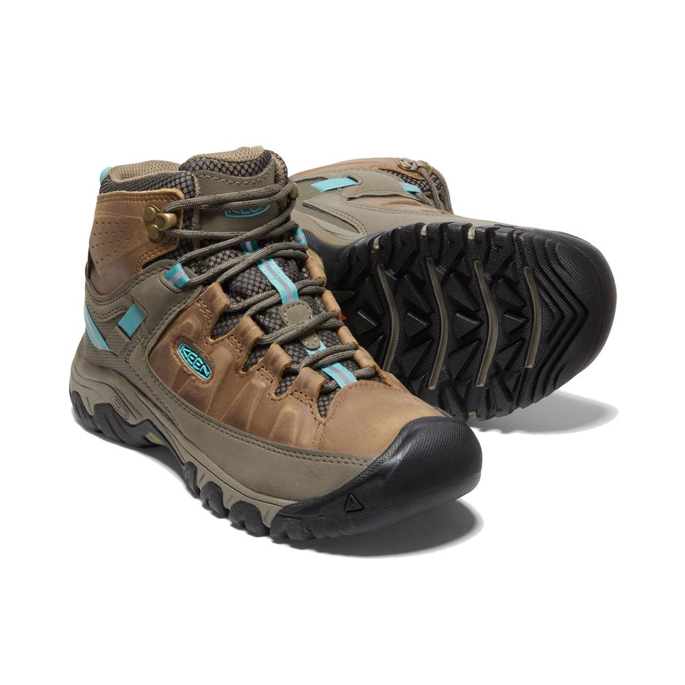  Keen Women's Targhee 3 Mid Waterproof Hiking Boot In Toasted Coconut And Porcelain