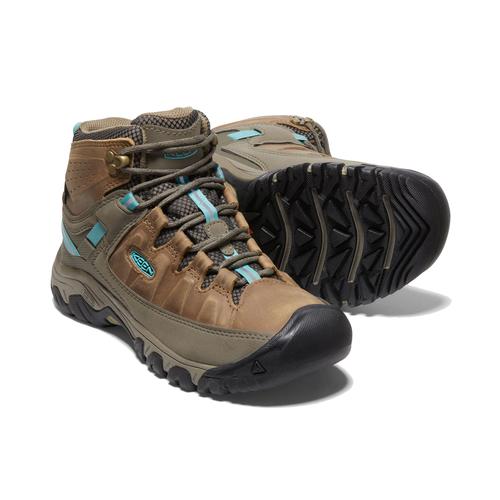 Keen Women's Targhee 3 Mid Waterproof Hiking Boot in Toasted Coconut and Porcelain
