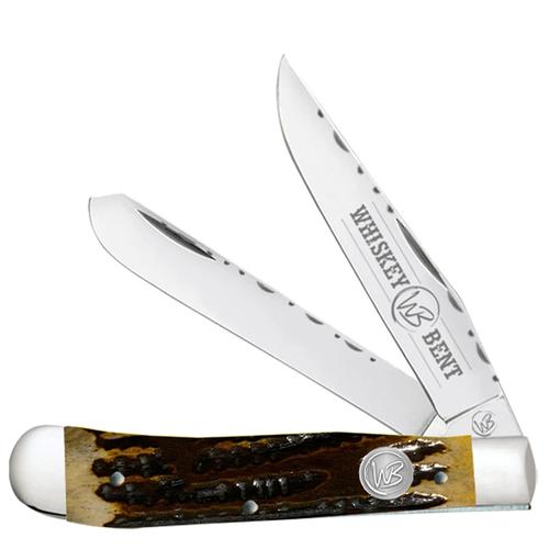 Whiskey Bent Knives Honey Badger Trapper Filework Pocket Knife