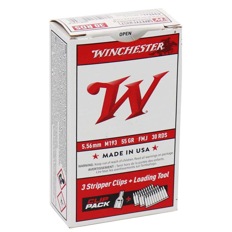 Winchester M193 5.56mm FMJ Stripper Clips 30 Round Box 30COUNT