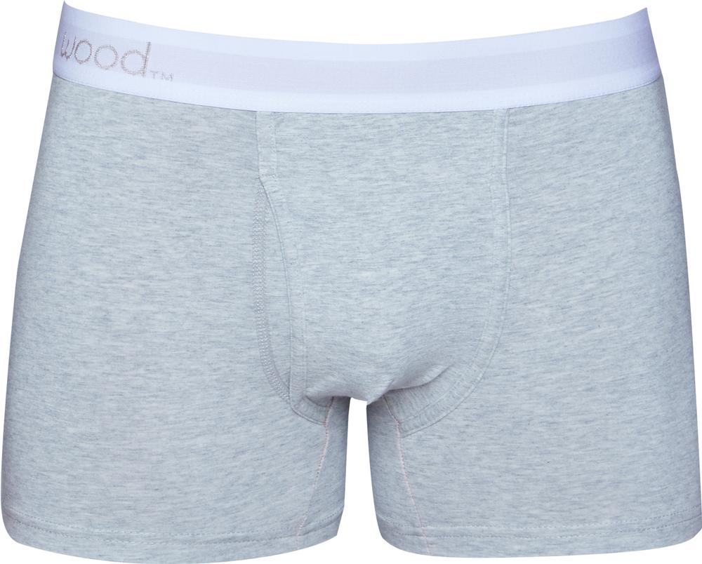Wood Underwear Men's Boxer Brief with Fly HTRGREY