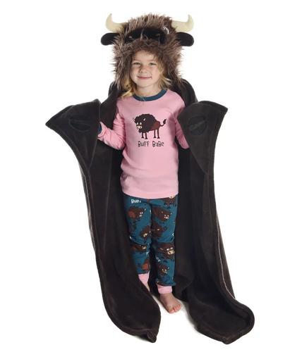 Lazy One Kids' Buffalo Hooded Blanket