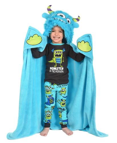 Lazy One Kids' Monster Hooded Blanket