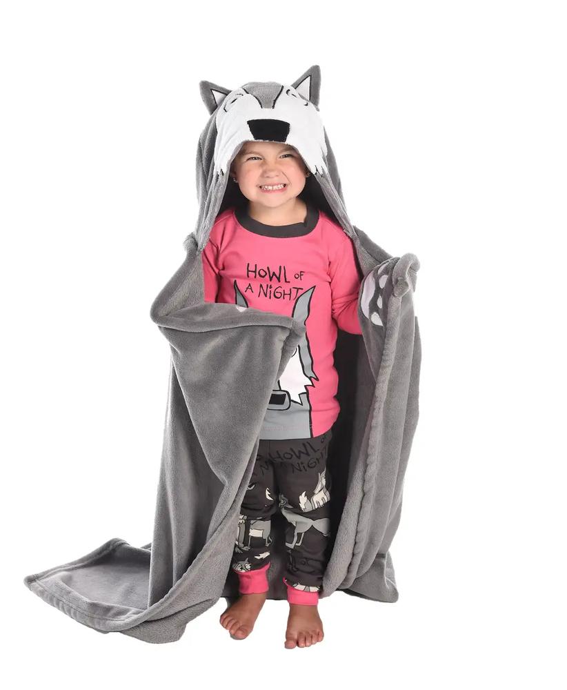  Lazy One Kids ' Wolf Hooded Blanket