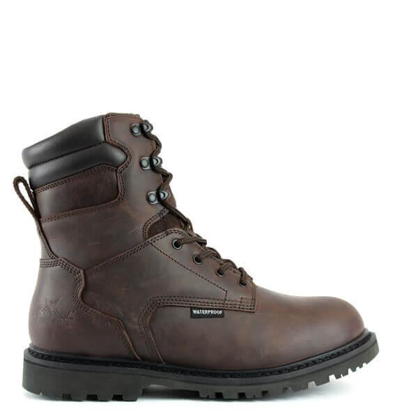 Thorogood Men's V-Series Waterproof Insulated 8in Crazyhorse Soft Toe Boot BROWN