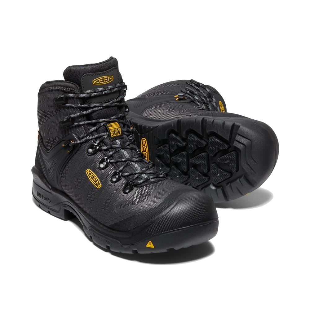 Keen Men's Dearborn 6in Waterproof Carbon Toe Work Boots BLACK/STEEL_GREY