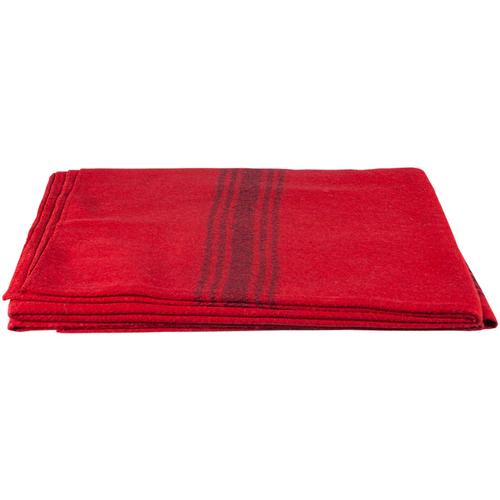 Fox Outdoor Products Navy Striped Red Wool Blanket