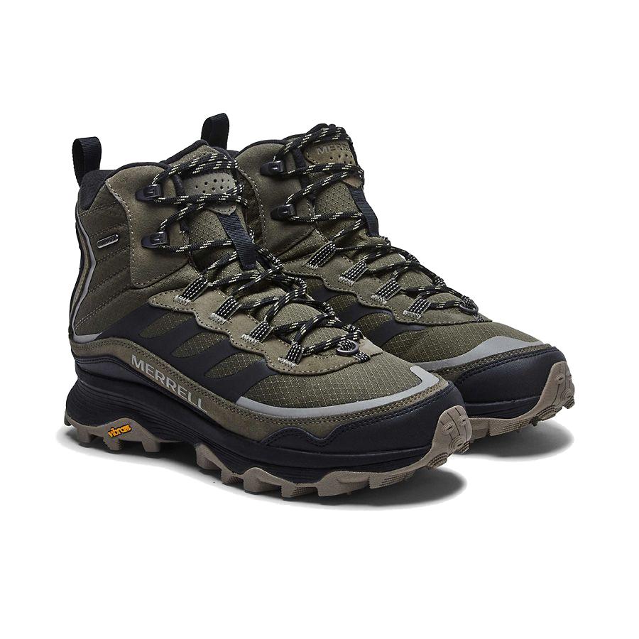 Merrell Men's Moab Speed Thermo Mid Waterproof Hiking Boots OLIVE