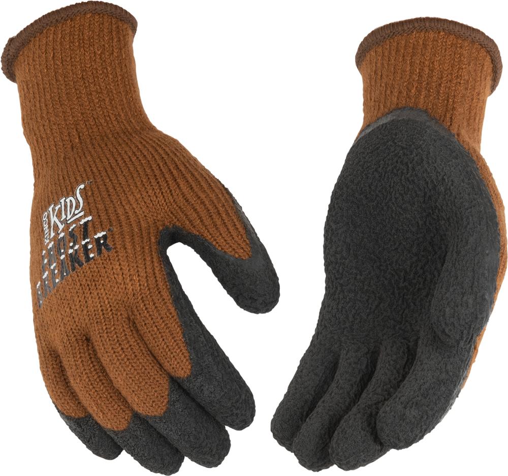 Kinco Kids' Frost Breaker Thermal Knit Latex Palm Gloves BROWN