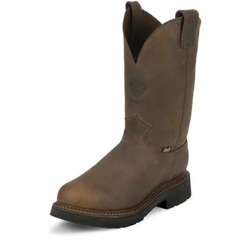 Justin Men's 11in Baluster Pull On Round Toe Work Boots BAY_GAUCHO